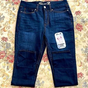 Seven7 Women’s 12 Tummyless High Rise Skinny Jeans Dark Blue *EUC*